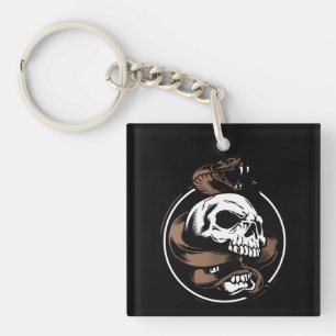 Llavero Diseño de Calavera y Serpiente: Apretón del Destin