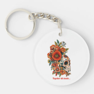 Llavero Diseño de Calaveras de Azúcar para el Día de San V