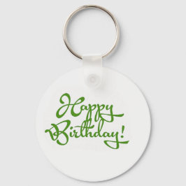 Llavero diseño de caligrafía de cumpleaños feliz