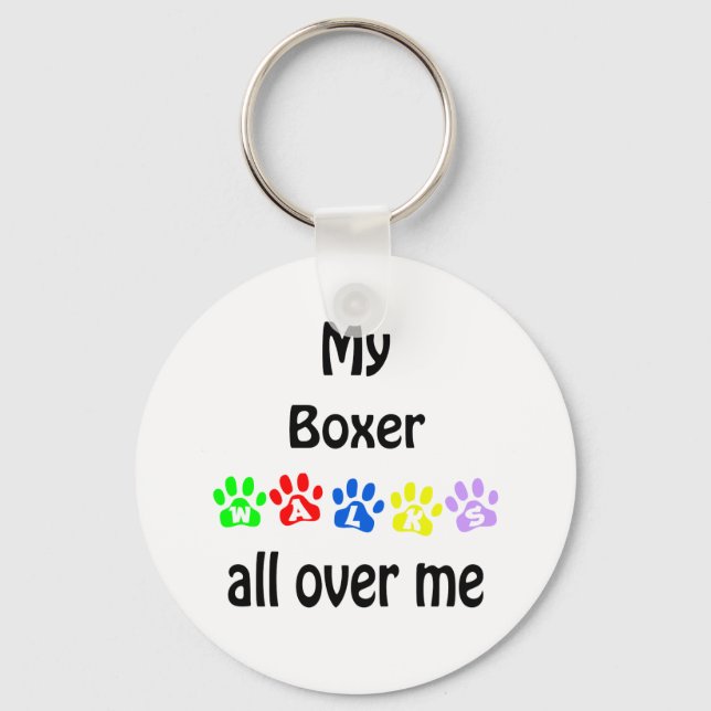 Llavero Diseño de caminatas de boxer (Anverso)