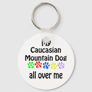 Llavero Diseño de caminatas de perros de montaña caucásico