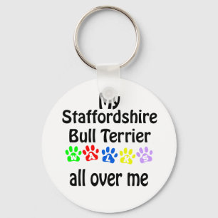 Llavero Diseño de Caminatas Staffordshire Bull Terrier