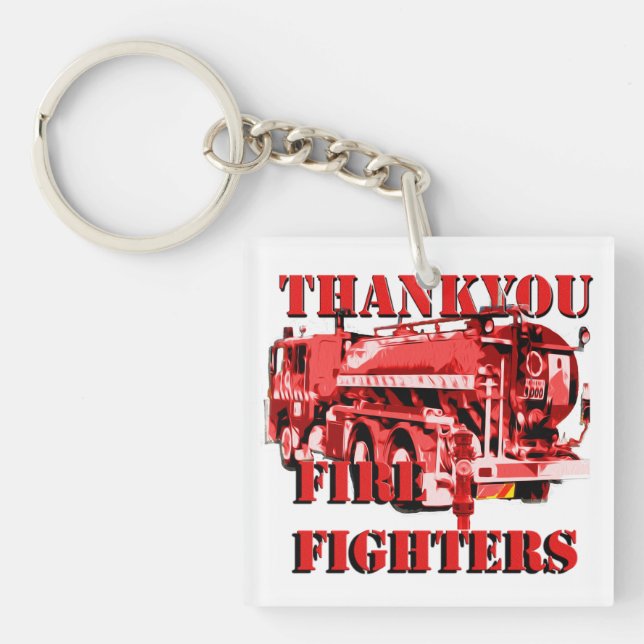 Llavero Diseño de camiones de bomberos de combate de graci (Frente)