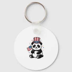 Llavero Diseño de camiseta con bandera de panda patriótico