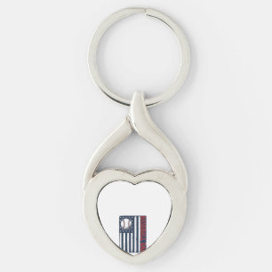 Llavero Diseño de camiseta con bandera de papá de béisbol