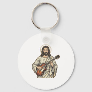 Llavero Diseño de camiseta con grabado de guitarrista sagr
