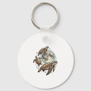 Llavero Diseño de camiseta con grabado de tortuga marina d