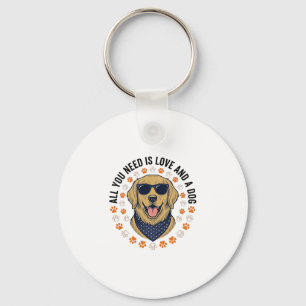 Llavero Diseño de camiseta con huella de pata de retriever
