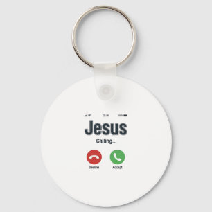 Llavero Diseño de camiseta cristiana de pantalla de teléfo
