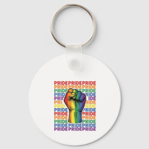 Llavero Diseño de camiseta de arcoíris de puño levantado V