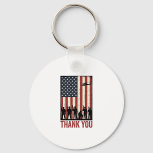 Llavero Diseño de camiseta de bandera americana militar ag
