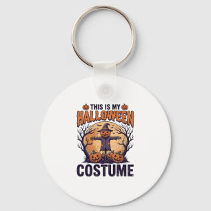 Llavero Diseño de camiseta de bruja de calabaza de disfraz