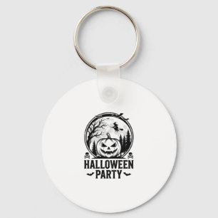 Llavero Diseño de camiseta de bruja de calabaza de fiesta