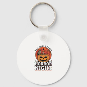Llavero Diseño de camiseta de calabaza de noche de terror