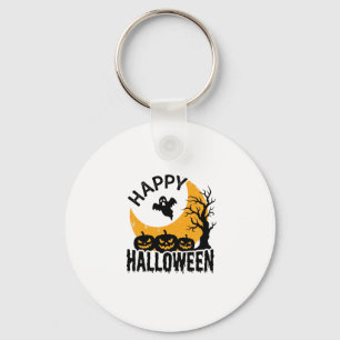 Llavero Diseño de camiseta de calabaza fantasma Feliz Hall