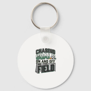 Llavero Diseño de camiseta de campo vintage de fútbol pers