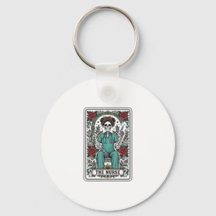 Llavero Diseño de camiseta de carta de tarot de enfermera