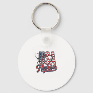 Llavero Diseño de camiseta de enfermera patriótica USA cor