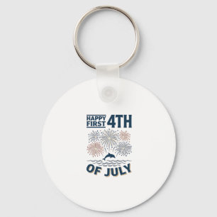 Llavero Diseño de camiseta de fuegos artificiales del 4 de