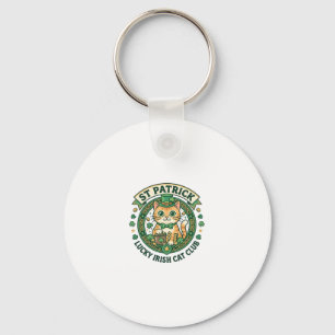Llavero Diseño de camiseta de gato lindo irlandés afortuna