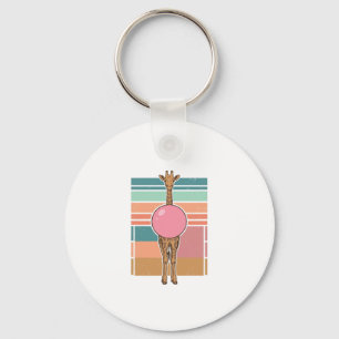 Llavero Diseño de camiseta de grabado de chicle de jirafa 