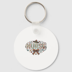 Llavero Diseño de camiseta de grabado vintage de enfermera