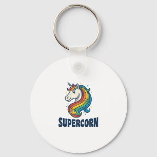 Llavero Diseño de camiseta de grabado vintage de Supercorn