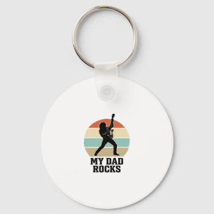 Llavero Diseño de camiseta de guitarra vintage al atardece