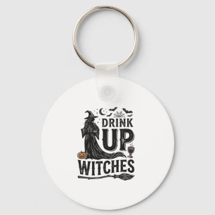Llavero Diseño de camiseta de Halloween de brujas Drink Up