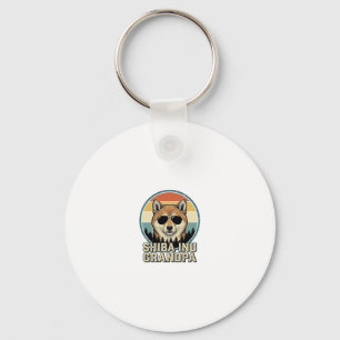 Llavero Diseño de camiseta de perro abuelo Shiba Inu Vinta