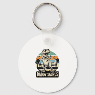 Llavero Diseño de camiseta de puesta de sol de dinosaurio 
