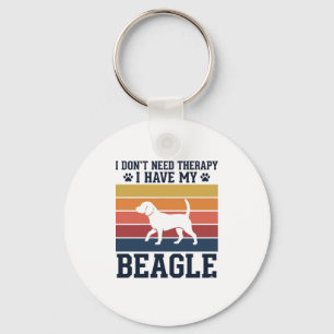 Llavero Diseño de camiseta de terapia de perro Beagle vint