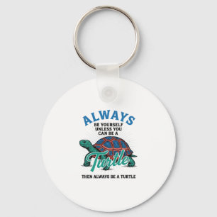 Llavero Diseño de camiseta de tortuga sé tú mismo vintage_