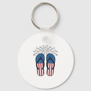 Llavero Diseño de camiseta de verano de fuegos artificiale