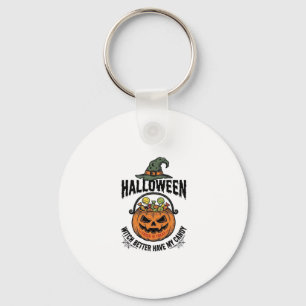 Llavero Diseño de camiseta divertida de Halloween bruja ca