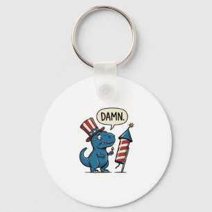 Llavero Diseño de camiseta divertida patriótica T-Rex fueg