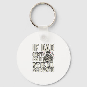 Llavero Diseño de camiseta divertido mecánico papá si papá