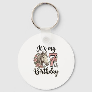 Llavero Diseño de camiseta floral vintage para cumpleaños
