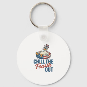 Llavero Diseño de camiseta flotante del pato patriótico de