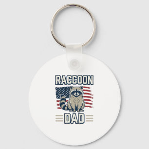Llavero Diseño de camiseta patriótica de mapache papá vint