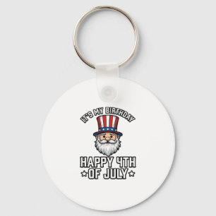 Llavero Diseño de camiseta patriótica Gnome cumpleaños 4 d