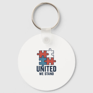Llavero Diseño de camiseta patriótica pieza de rompecabeza