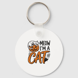 Llavero Diseño de camiseta tipográfica de gato de calabaza