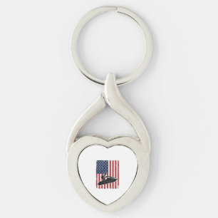 Llavero Diseño de camiseta vectorial de bandera americana