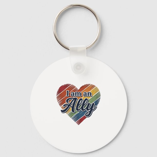 Llavero Diseño de camiseta vectorial de corazón aliado arc (Anverso)