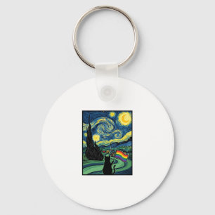 Llavero Diseño de camiseta vectorial de paisaje nocturno d