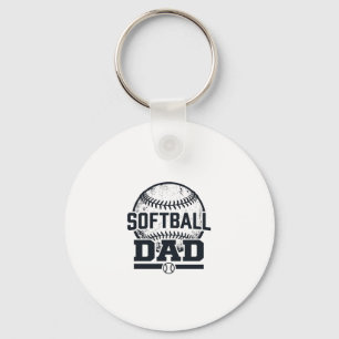 Llavero Diseño de camiseta vectorial para papá de sóftbol 