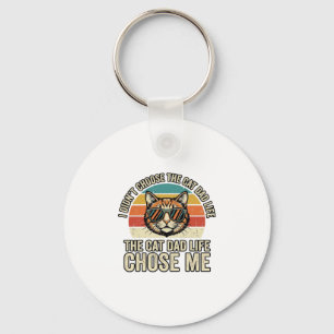 Llavero Diseño de camiseta Vintage Cat Dad Life Chose Me_1