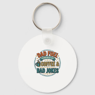 Llavero Diseño de camiseta vintage de café y chistes malos