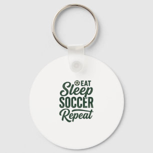 Llavero Diseño de camiseta vintage de fútbol repetido Come